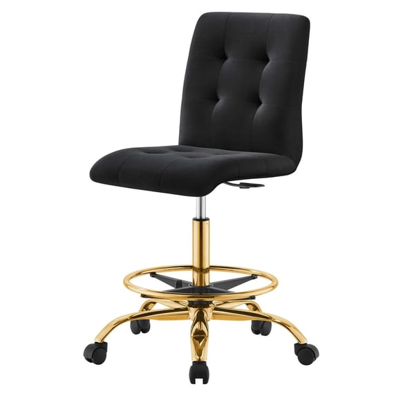 Computer Work Desk Chair, Gold Black, Velvet, Home Office Business, Modern Contemporary Boutique HB33562