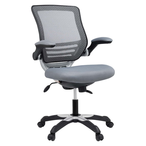 Computer Work Desk Chair, Grey Gray, Fabric, Home Office Business, Modern Contemporary HB34277