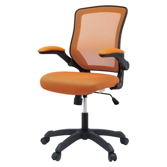 Computer Work Desk Chair, Orange, Fabric, Home Office Business, Modern Contemporary HB34949