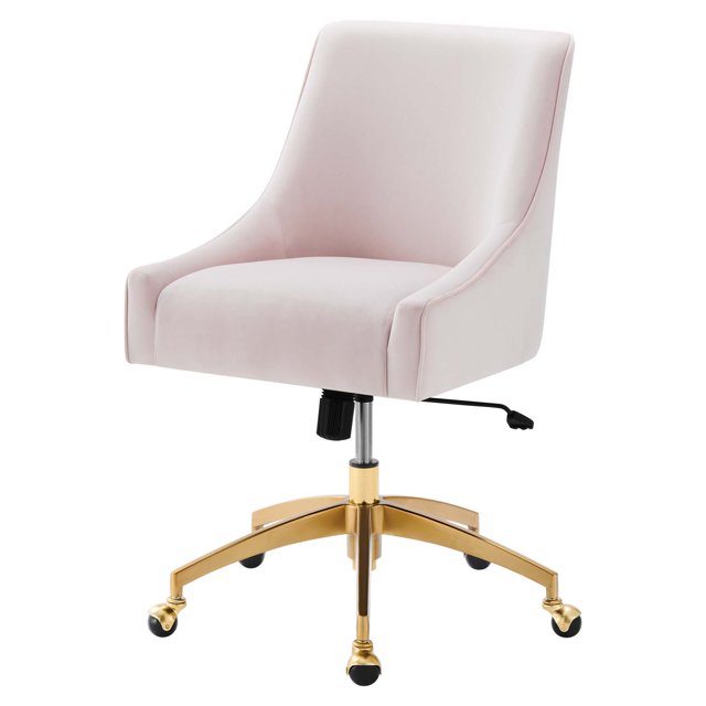 Computer Work Desk Chair, Pink, Velvet, Modern Contemporary, Home