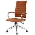 thumbnail image 1 of Computer Work Desk Chair, Red Brown, Faux Vinyl Leather, Home Office Business, Modern Contemporary HB33127, 1 of 11
