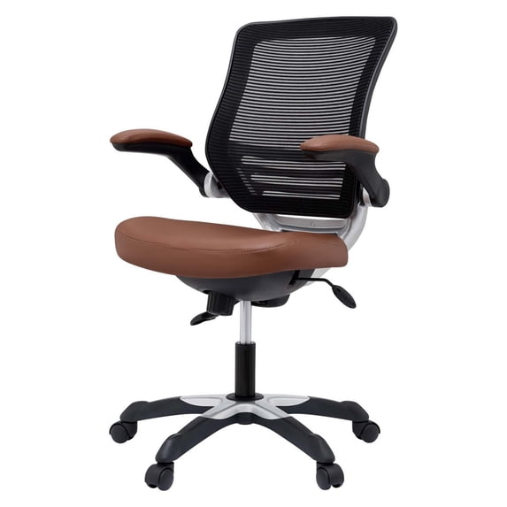 Computer Work Desk Chair, Tan, Faux Vinyl Leather, Home Office Business, Modern Contemporary HB34283