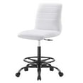 thumbnail image 1 of Computer Work Desk Chair, White Black, Vegan Leather, Home Office Business, Modern Contemporary HB33570, 1 of 9