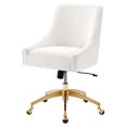 thumbnail image 1 of Computer Work Desk Chair, White, Velvet, Modern Contemporary, Home Business Office Furniture, 1 of 7