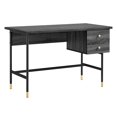 thumbnail image 1 of Computer Work Desk, Charcoal Grey Gray, Wood, Metal, Home Office Business, Modern Contemporary HB34658, 1 of 10