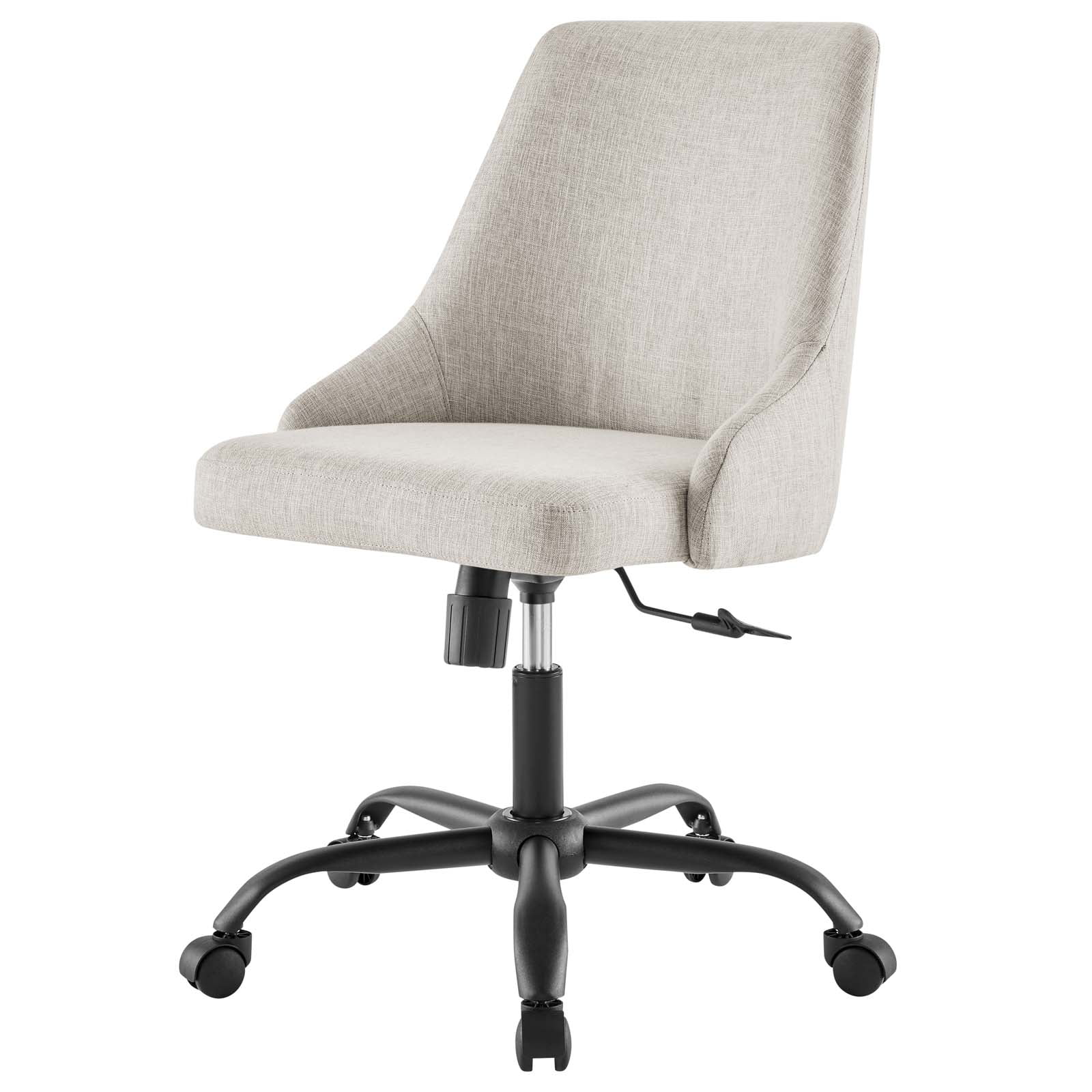 Computer Work Desk Swivel Chair, Fabric, Black Beige, Modern ...