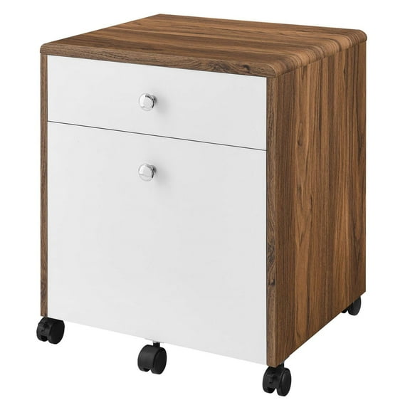 Computer Work Desk, Walnut White, Wood, Home Office Business, Modern Contemporary HB33954