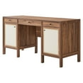 thumbnail image 1 of Computer Work Desk, Walnut, Wood, Home Office Business Furniture, Modern Contemporary HB36535, 1 of 10