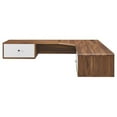 thumbnail image 1 of Computer Work Desk, White Walnut, Wood, Modern Contemporary, Mid Century Home Business Office Furniture, 1 of 9