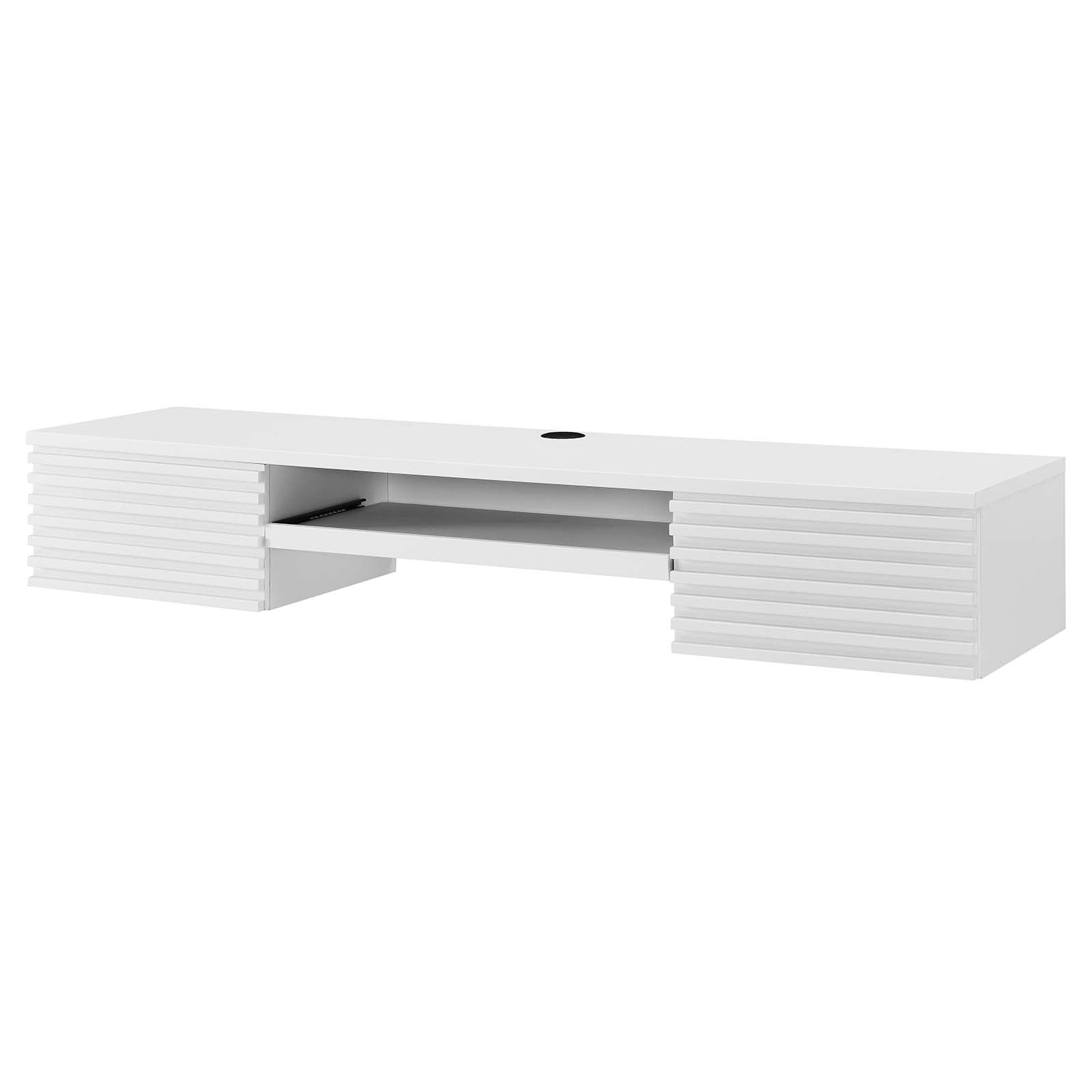 Computer Work Desk, White, Wood, Modern Contemporary, Mid Century Home