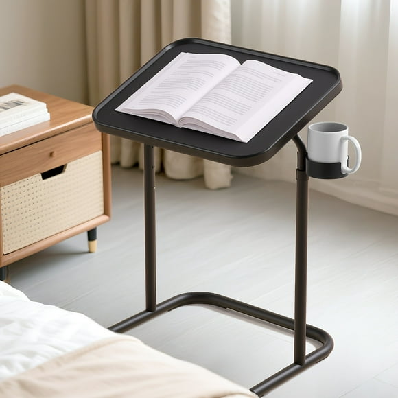 Computer Workstations Foldable Adjustable Desk - Folding Tray with 3 Height & 3 Tilt Angle Settings,Perfect for Food Service Furniture And Restaurant Multifunctional Dining Table