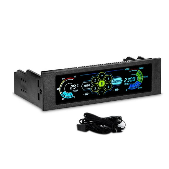Computer for Case 5 Fans Speed Controller CPU Temperature PC Cooling Fans Control Chassis Front Panel Large LED f