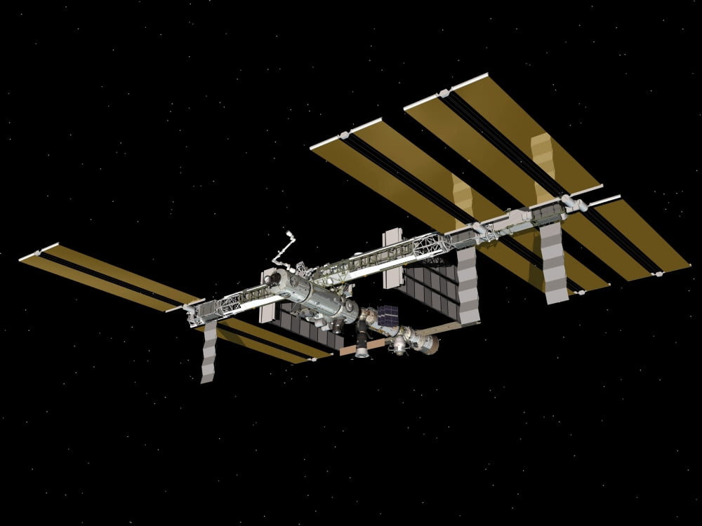 Computer generated view of the International Space Station Canvas Art - Stocktrek Images (32 x 24)