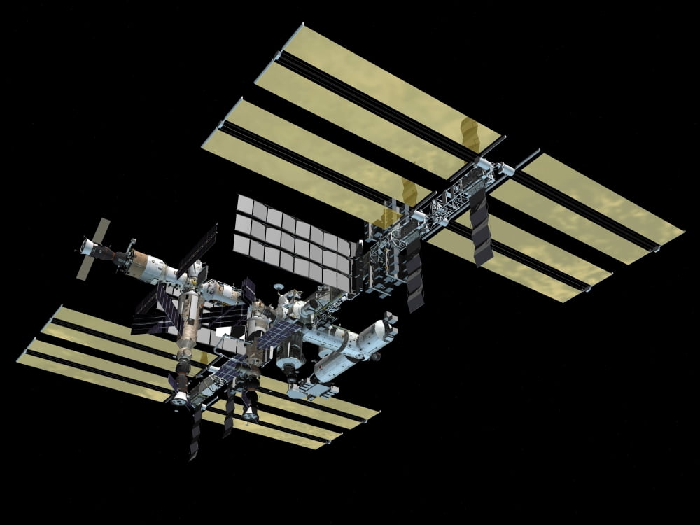 Computer generated view of the International Space Station Canvas Art - Stocktrek Images (32 x 24)