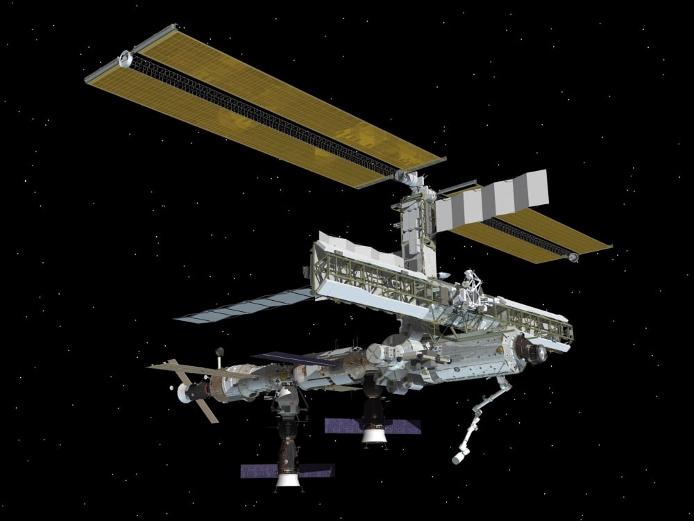 Computer generated view of the International Space Station Canvas Art - Stocktrek Images (32 x 24)