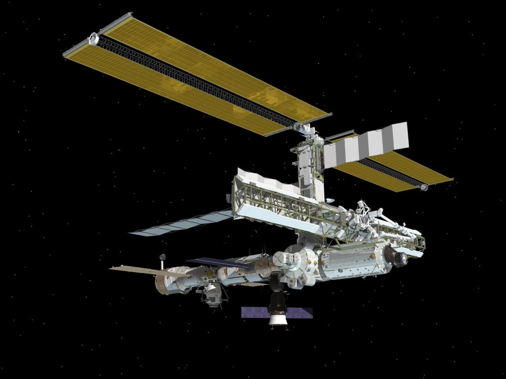 Computer generated view of the International Space Station Canvas Art - Stocktrek Images (32 x 24)