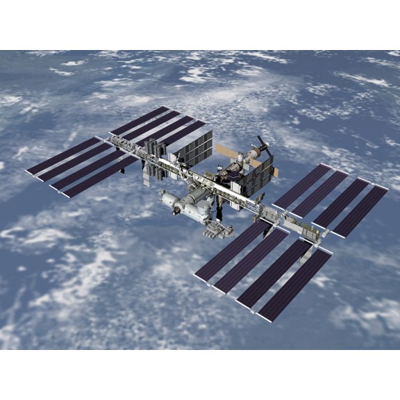 Computer generated view of the International Space Station Canvas Art - Stocktrek Images (32 x 24)