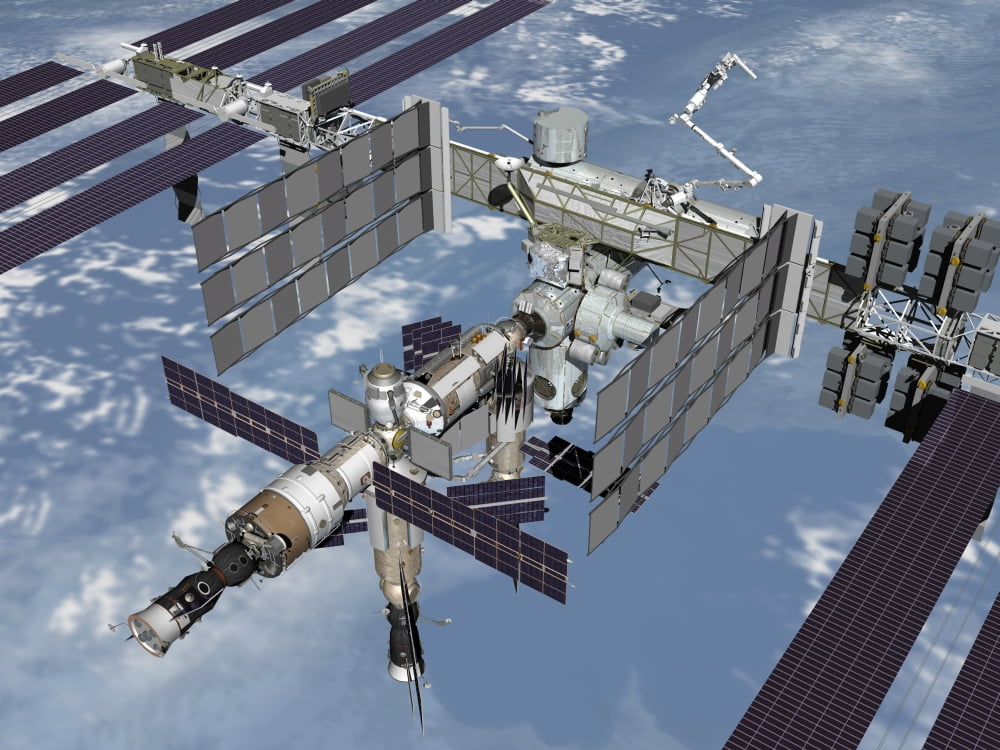 Computer generated view of the International Space Station Canvas Art - Stocktrek Images (32 x 24)