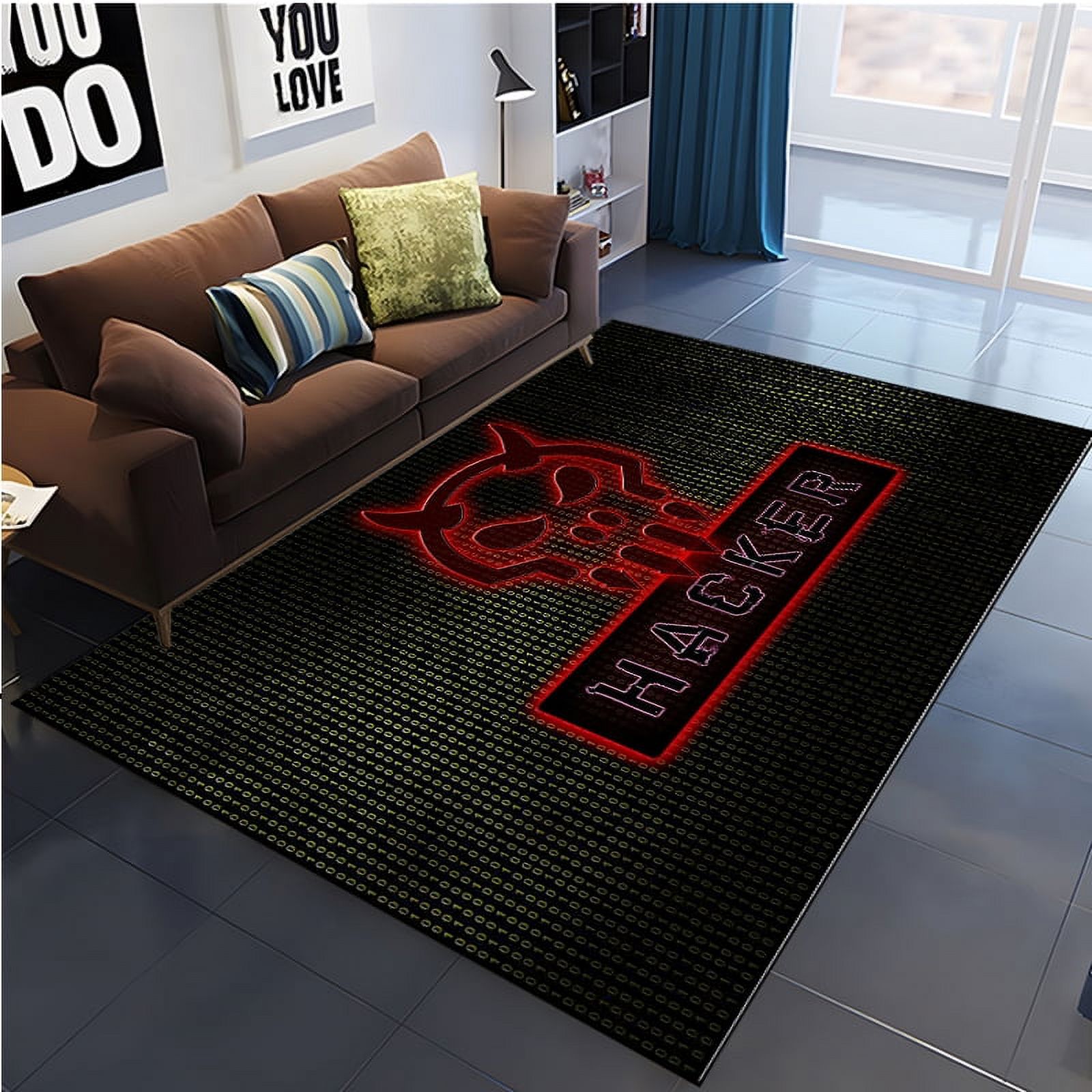 Computer Terminal Rug Computer hackers Carpet Bedroom Bedside r Rug Bitcoin 3d Floor Mat ...