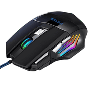 Computer mouse, 6 buttons, wired PC USB gaming mouse, LED RGB, 3200 dpi, black
