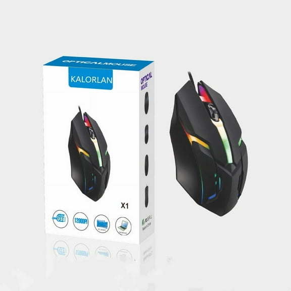 Computer mouse, wired USB interface, light-sensitive ergonomics, suitable for office notebook gaming mouse, black