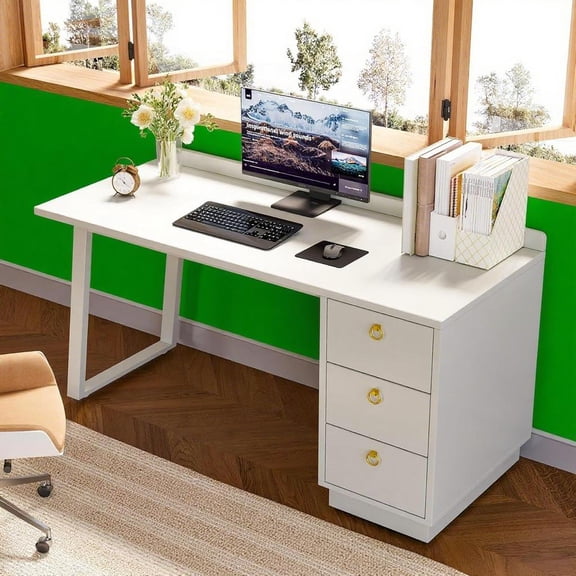 Computer table, durable, wear-resistant, easy to wipe, simple and elegant design, elegant and generous, can also be used as a game table, dressing table, writing desk, etc.
