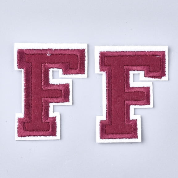 Computerized Embroidery Cloth Iron On Patches Costume Accessories Appliques Letter Letter.F 57x42.5x1.5mm