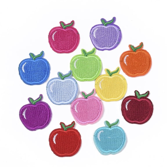 Computerized Embroidery Cloth Iron On/Sew On Patches Costume Accessories Appliques Mixed Color 37x33x1.5mm 12colors 1color/10pcs