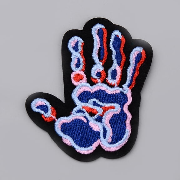 Computerized Embroidery Cloth Iron On/Sew On Patches Costume Accessories Appliques Palm Royal Blue 58x50x2mm