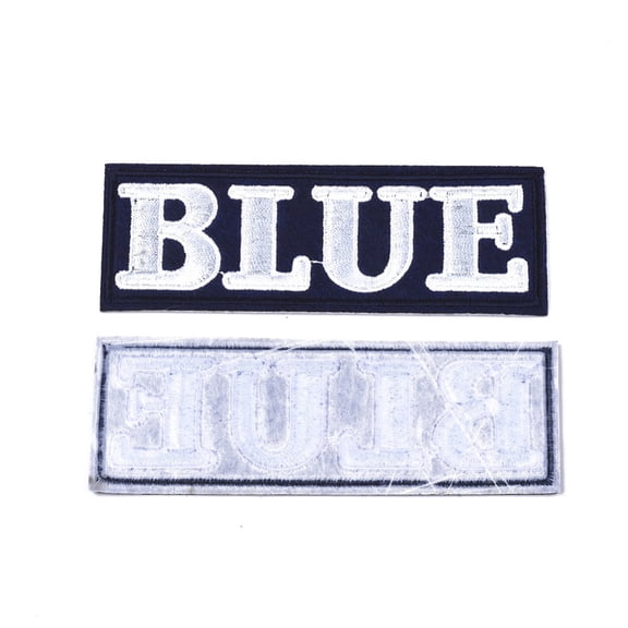 Computerized Embroidery Cloth Iron on/Sew on Patches Appliques Costume Accessories Rectangle with Word Blue Prussian Blue 117x42x1.5mm for DIY