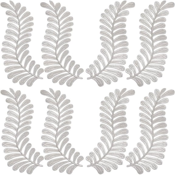 Computerized Embroidery Cloth Iron on/Sew on Patches Leaf Cloth Appliques Gainsboro 195x60x1mm diy