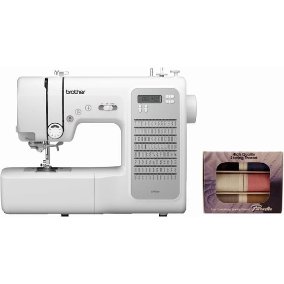 Computerized Sewing & Quilting Machine, 100 Stitches, Auto Needle Threader, Wide Table, Hard Case, 10 Feet