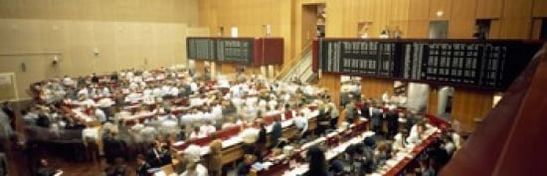 Computerized trading floor at Frankfort Germany Canvas Art - Panoramic Images (18 x 6)