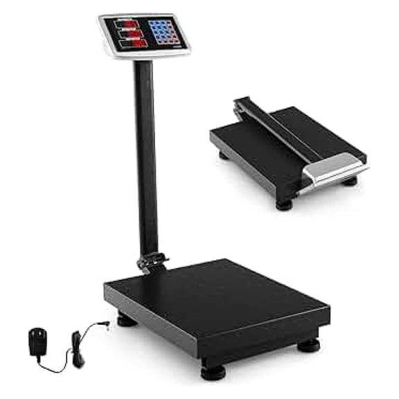 Computing Digital Platform Scale, 0.1 Lbs Accuracy Floor Scale with Price Calculator & LB/KG Unit Conversion, 660 Lbs Digital Scale for Weighing,Luggage,Package & Shipping