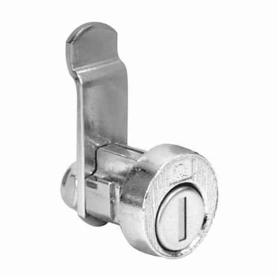 Pin Tumbler Keyed Cam Lock, Bright Nickel, 1/16 in For Door Thickness, 2 Number of Keys
