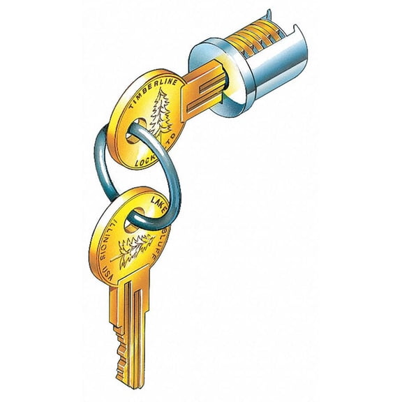 Compx Timberline Lock Cylinder,1/2 in,Keyed Alike,Nickel  C100LP-103T-14A