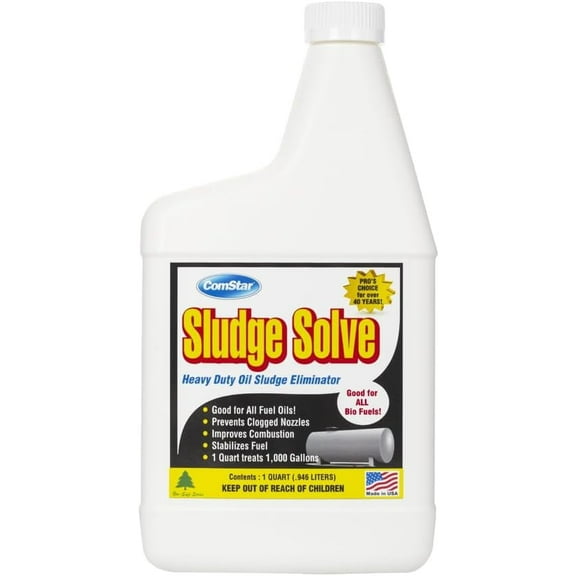 ComStar Sludge Solve, Heavy Duty Oil Sludge Eliminator, Breaks Down & Liquefies Sludge, Stabilizes Fuel, Prevents Clogged Nozzles, Improves Combustion, Works on All Fuel Oils, 1 Quart (60-235)