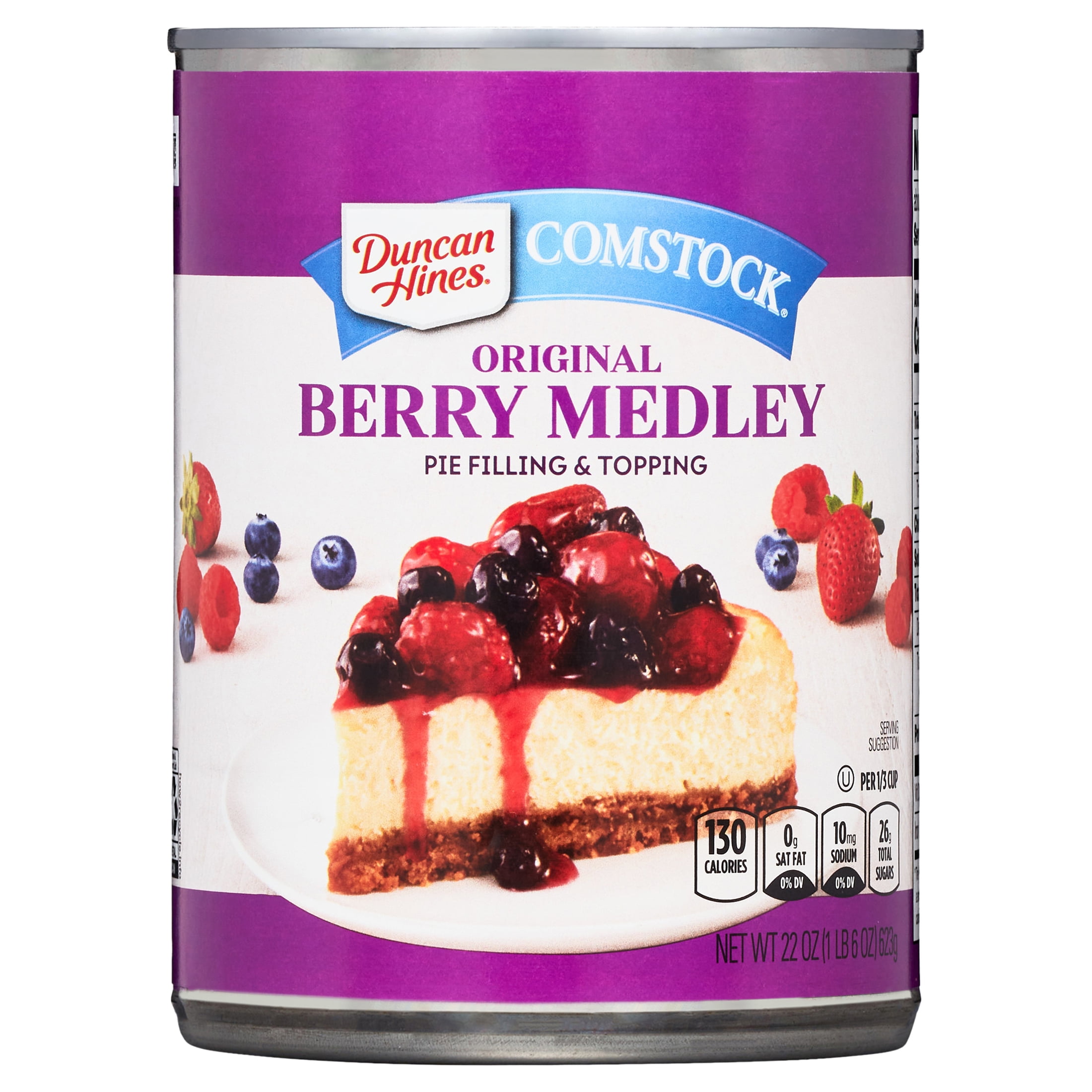 Duncan Hines Comstock Original Berry Medley Pie Filling and Topping, 22 oz.