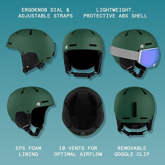 Comstock Ski Helmet - Snowboard Helmet for Adults & Youth - Adjustable Fit Snow Helmet with Protective Shell and Breathable Vents for Men, Women, Boys & Girls