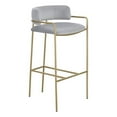 thumbnail image 1 of Comstock Upholstered Low Back Stool Grey and Gold, 1 of 3
