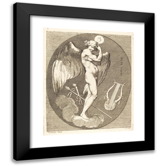 Comte de Anne-Claude-Philippe de Tubières Caylus 12x14 Black Modern Framed Museum Art Print Titled - Apollo