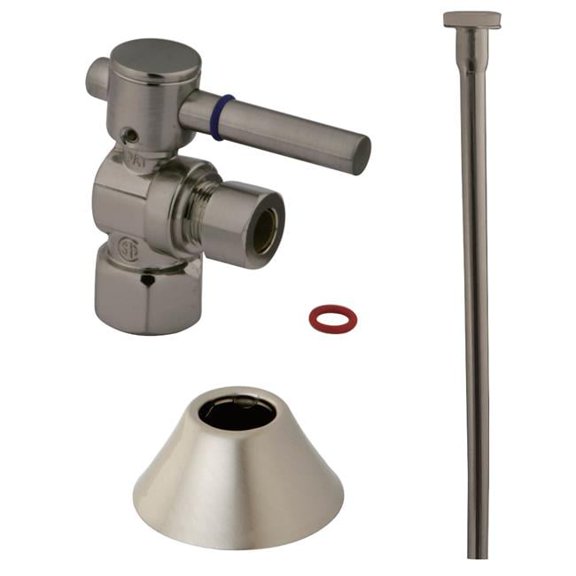 Comtemporary Plumbing Toilet Trim Kit & Metal Lever Handle Satin Nickel