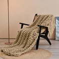 thumbnail image 1 of Comtest Chunky Knit Throw Blanket Soft Warm Chenille Blanket, Khaki, 40" x 40"(Single Sofa), 1 of 7