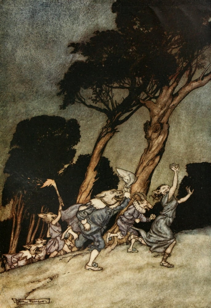 Comus 1921 Barbarous dissonance Canvas Art - A Rackham (18 x 24)