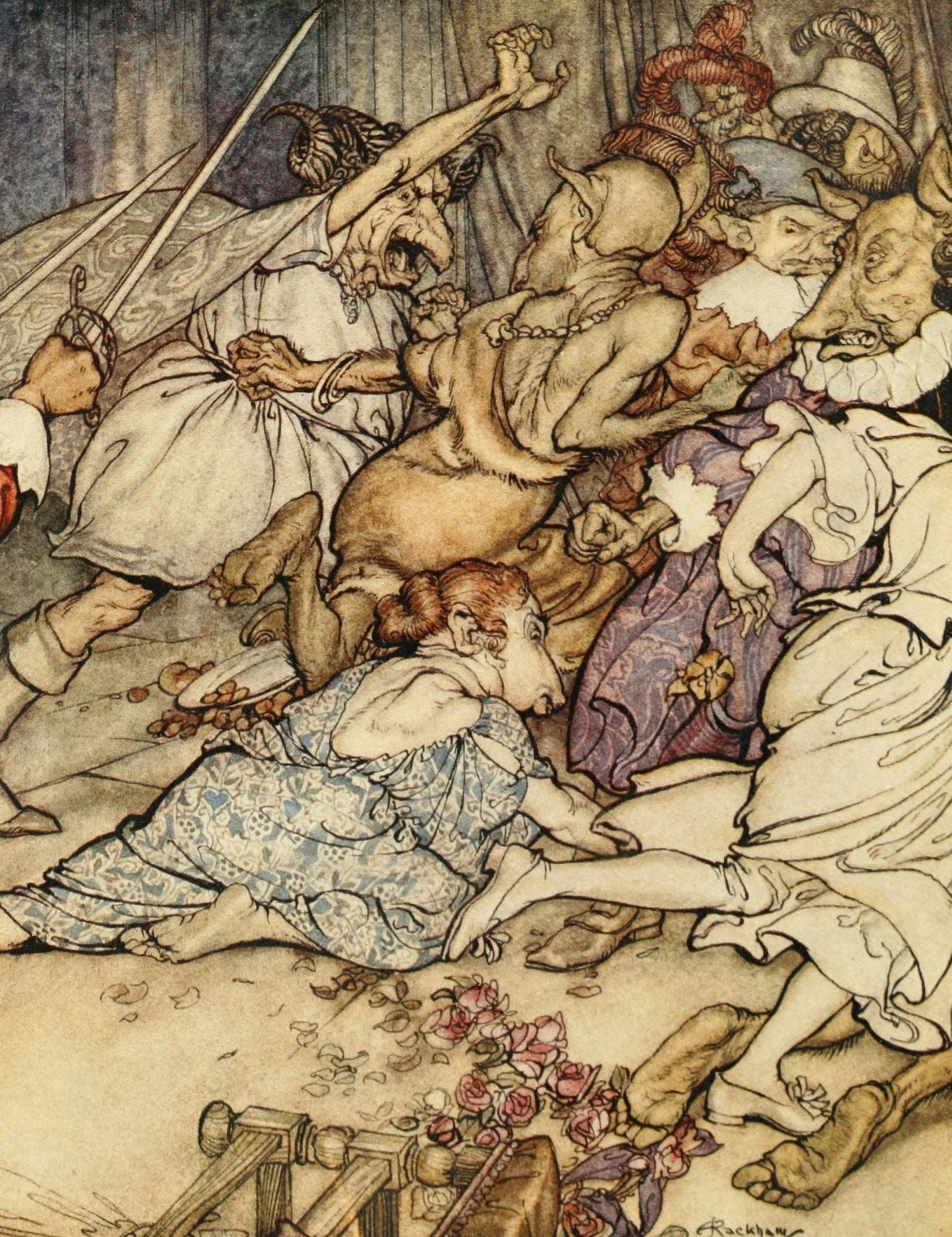 Comus 1921 Brothers rush in Canvas Art - A Rackham (24 x 36)