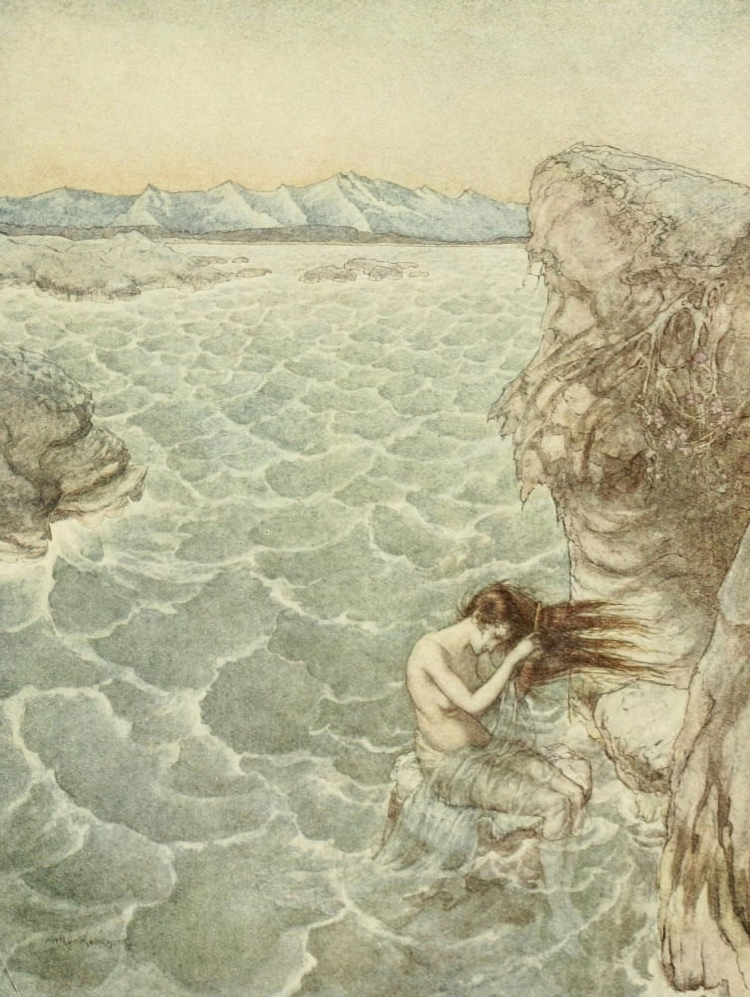 Comus 1921 Fair Ligea Canvas Art - Arthur Rackham (18 x 24)