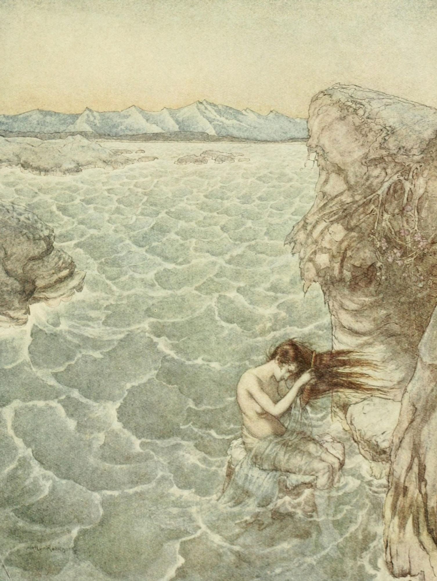 Comus 1921 Fair Ligea Canvas Art - Arthur Rackham (24 x 36)