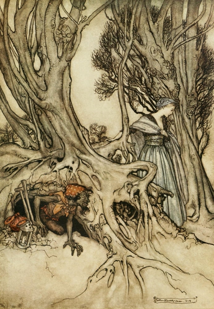 Comus 1921 No goblin or faery Canvas Art - A Rackham (18 x 24)