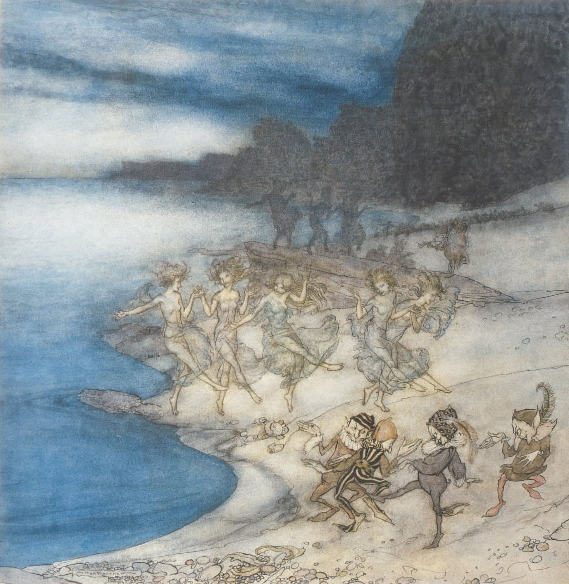 Comus 1921 Pert Fairies & dapper Elves Canvas Art - A Rackham (24 x 36)
