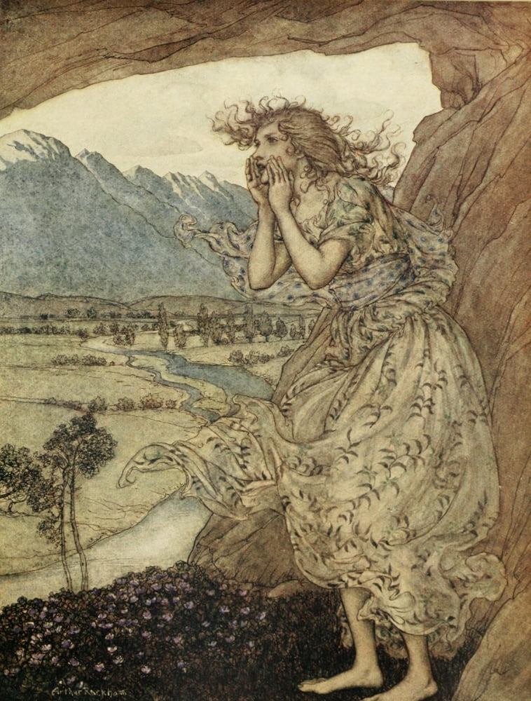 Comus 1921 Sweet Echo Canvas Art - A Rackham (24 x 36)